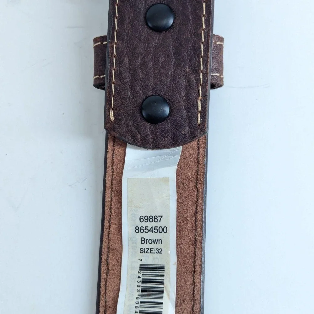 Roper Men's Aztec Embroidered Belt with Buckle, Brown, Size 32